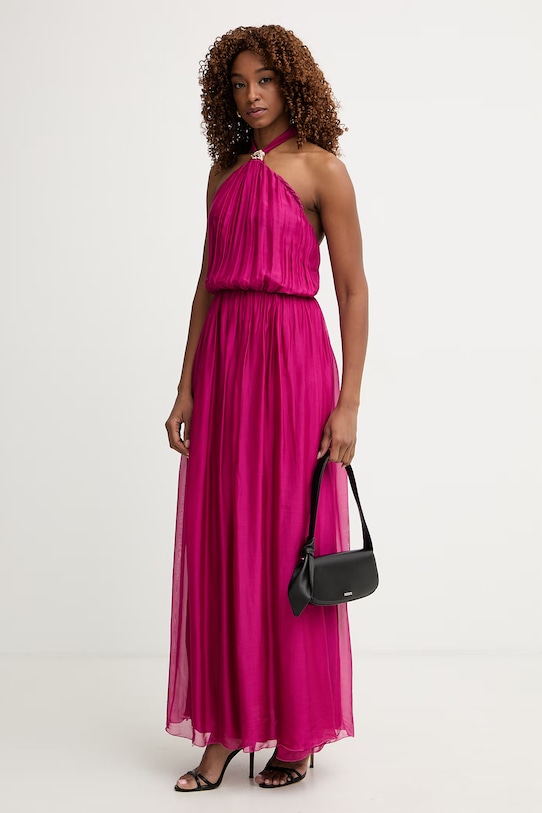 Haveone sukienka z jedwabiem AFF.Q008 różowy SS26