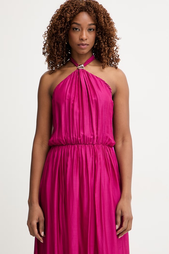 Haveone sukienka z jedwabiem różowy AFF.Q008