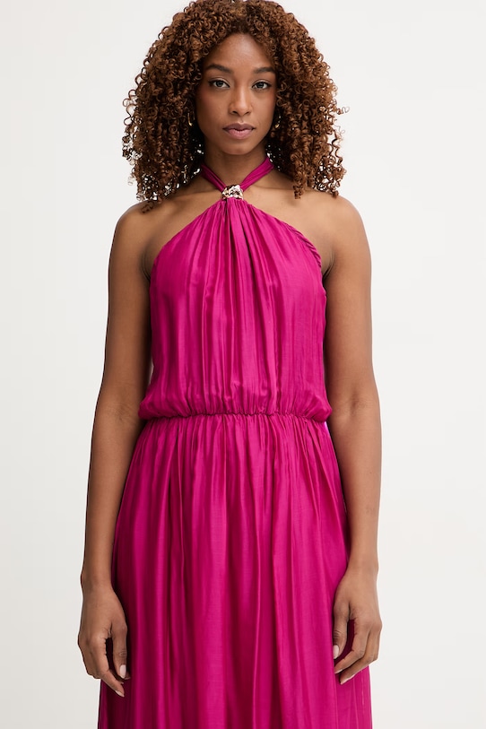 Haveone sukienka z jedwabiem różowy AFF.Q008