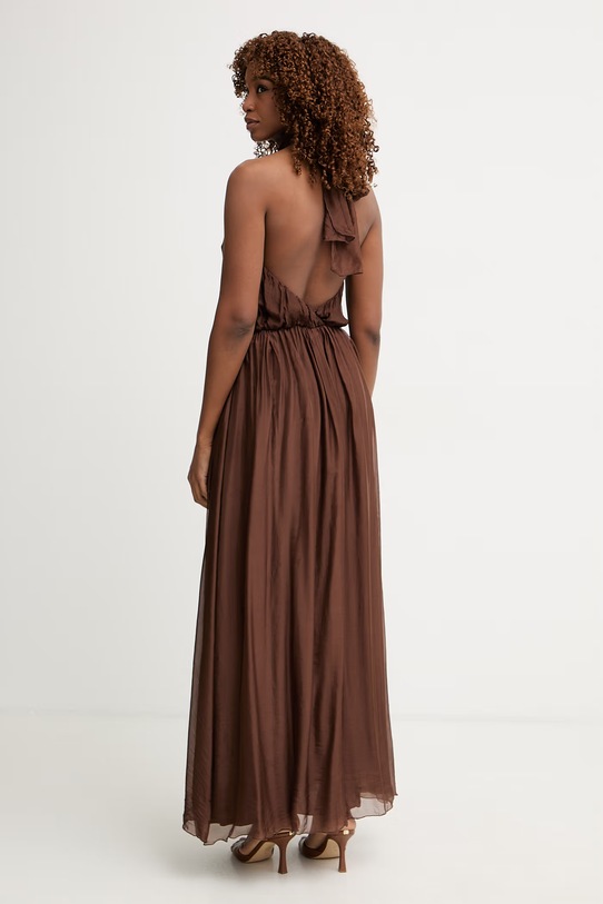 Odzież Haveone sukienka z jedwabiem AFF.Q008 brązowy