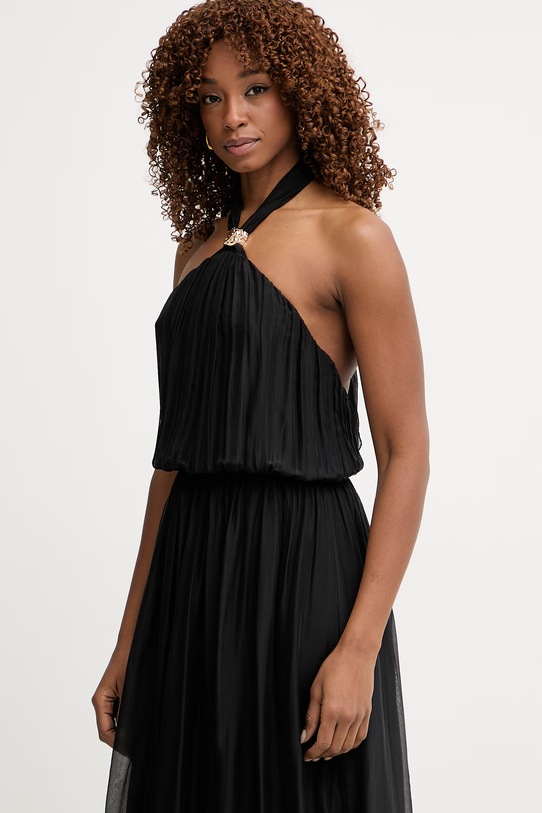 Haveone sukienka z jedwabiem czarny AFF.Q008