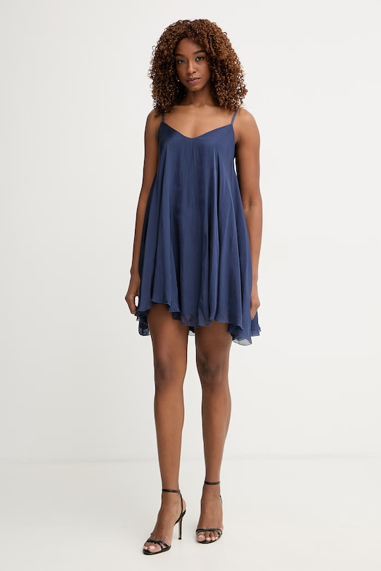 Haveone sukienka letnia z wiskozy ACH.Q013 granatowy SS26