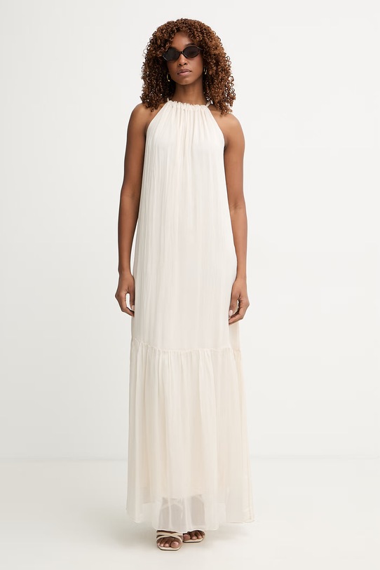 Haveone sukienka letnia z jedwabiem AFF.Q011 beżowy SS26