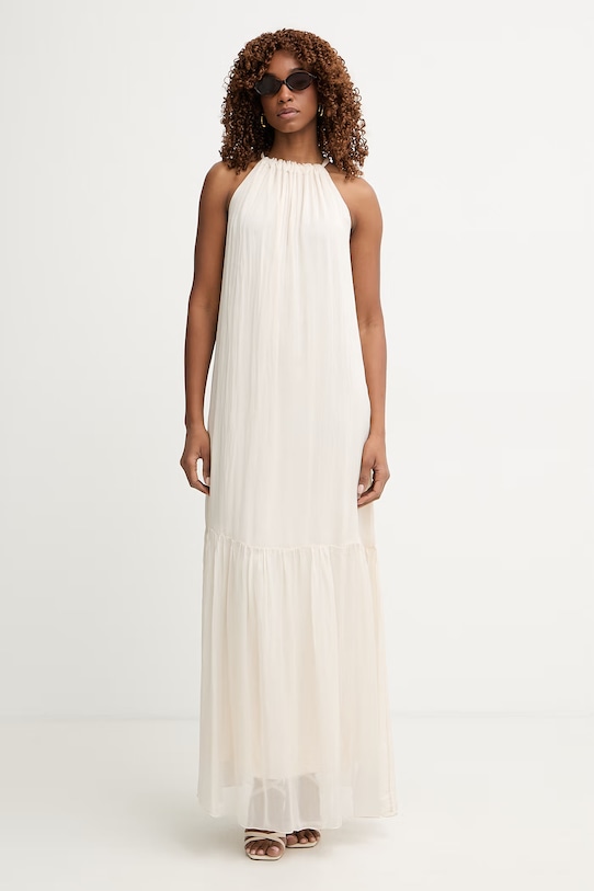 Haveone sukienka letnia z jedwabiem AFF.Q011 beżowy SS26