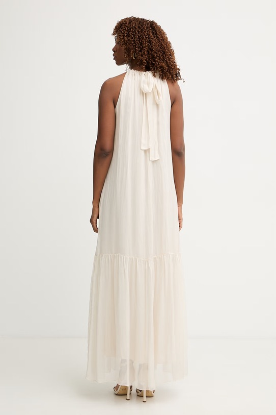 Odzież Haveone sukienka letnia z jedwabiem AFF.Q011 beżowy