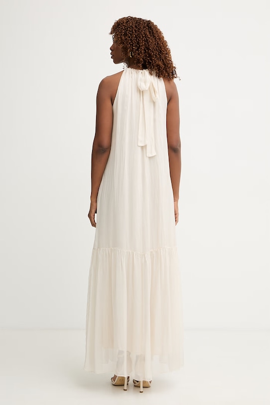 Odzież Haveone sukienka letnia z jedwabiem AFF.Q011 beżowy