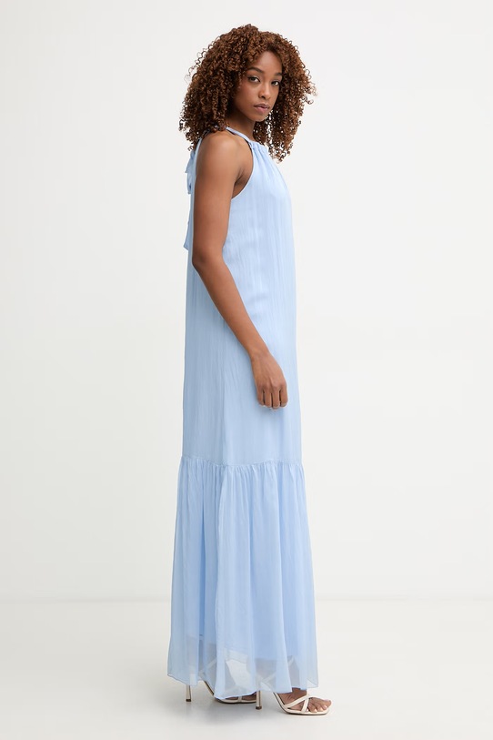 Haveone sukienka letnia z jedwabiem AFF.Q011 niebieski SS26