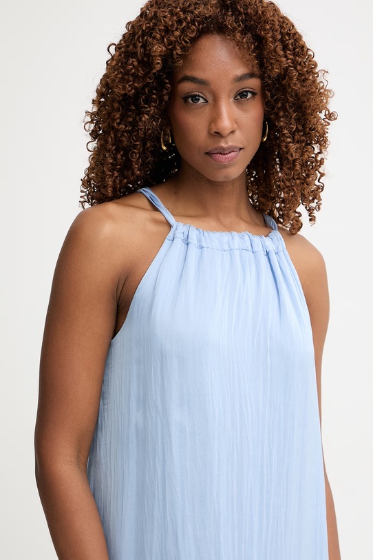 Haveone sukienka letnia z jedwabiem niebieski AFF.Q011