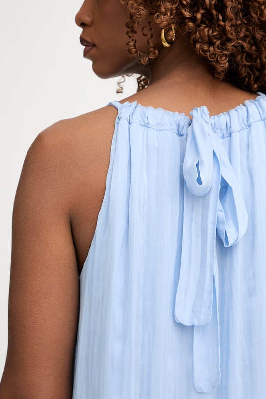 Haveone sukienka letnia z jedwabiem AFF.Q011 niebieski