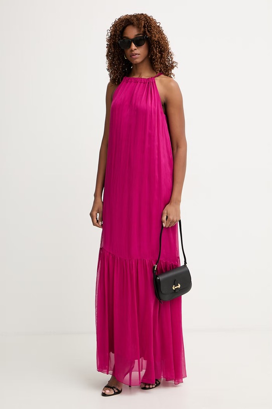 Haveone sukienka letnia z jedwabiem AFF.Q011 różowy SS26