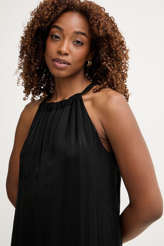 Haveone rochie de vară cu mătase negru AFF.Q011