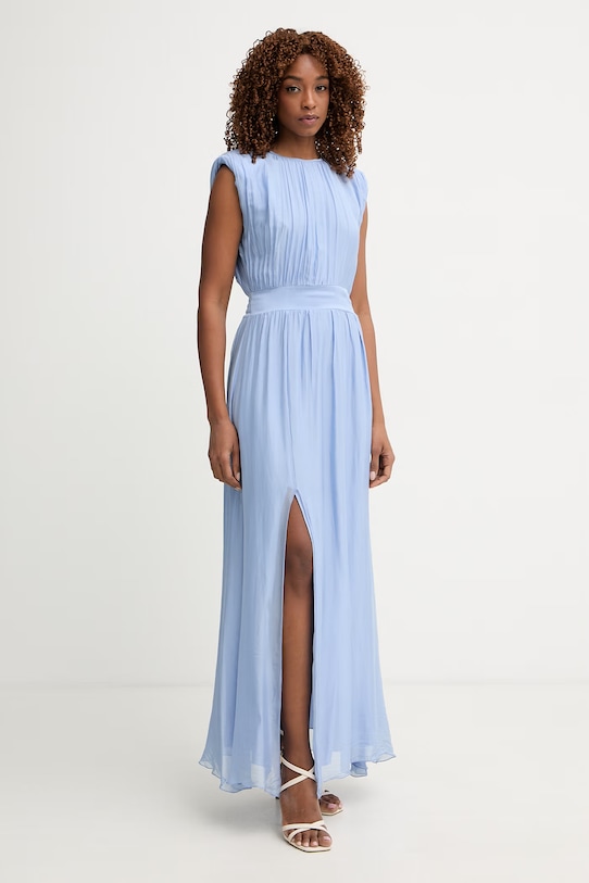 Haveone sukienka z jedwabiem AFF.Q005 niebieski SS26