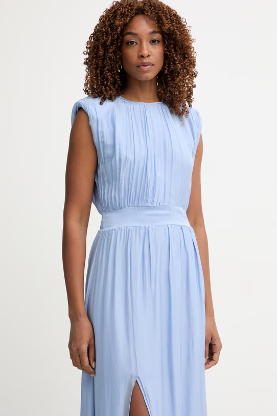 Haveone sukienka z jedwabiem niebieski AFF.Q005