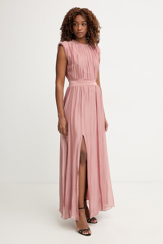 Haveone sukienka z jedwabiem AFF.Q005 różowy SS26