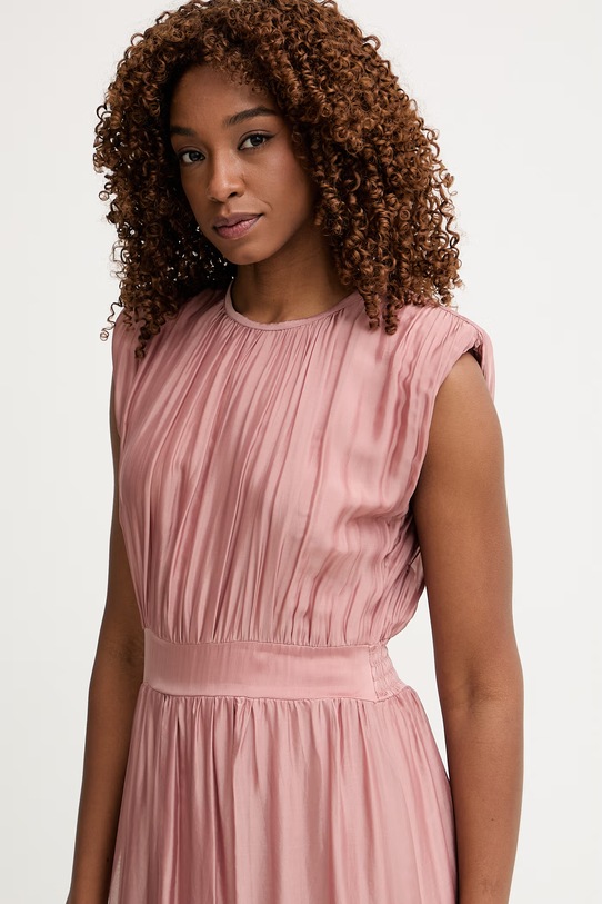 Haveone sukienka z jedwabiem różowy AFF.Q005
