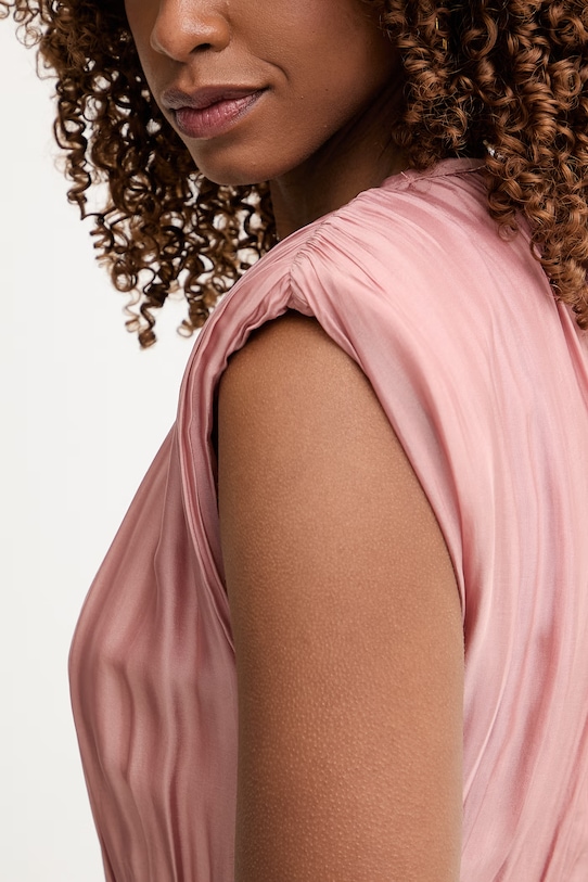 Haveone sukienka z jedwabiem AFF.Q005 różowy