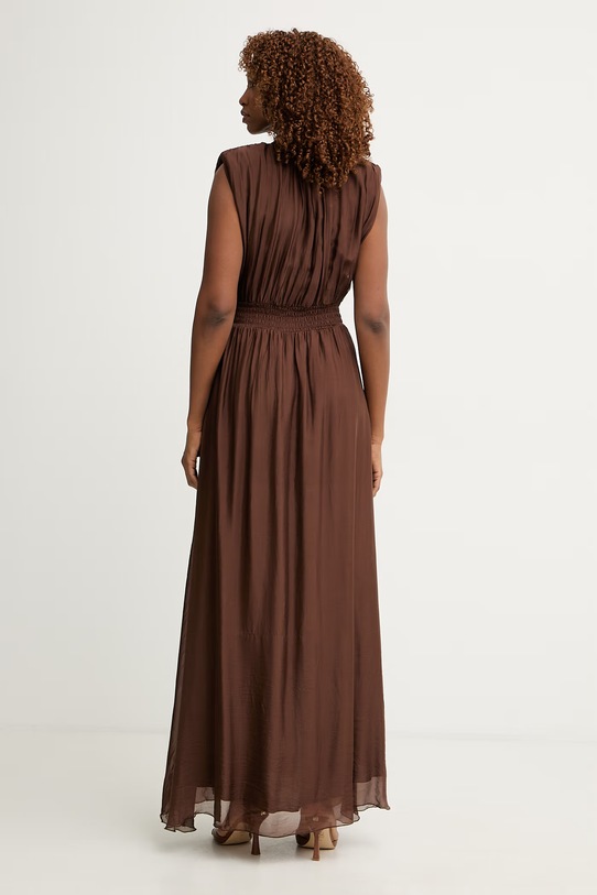 Odzież Haveone sukienka z jedwabiem AFF.Q005 brązowy