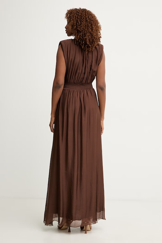 Odzież Haveone sukienka z jedwabiem AFF.Q005 brązowy