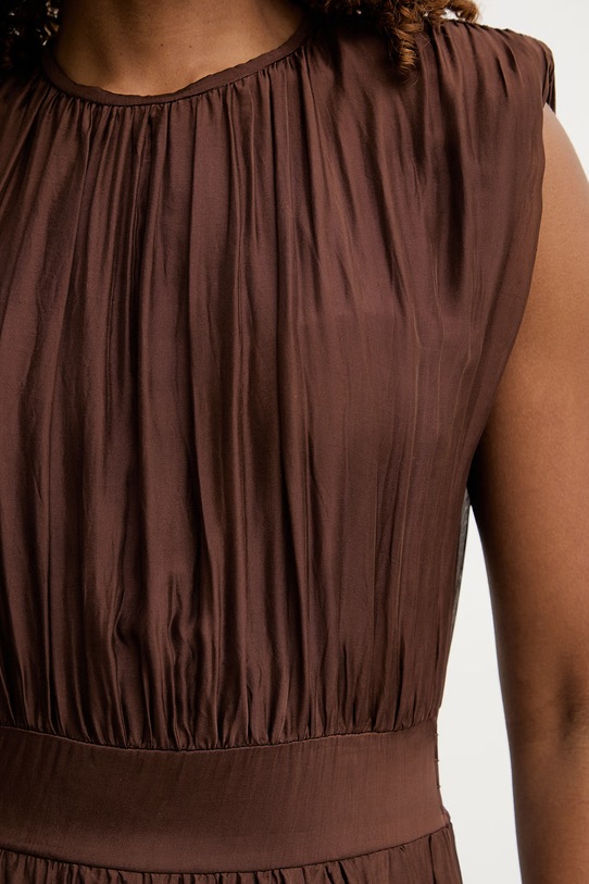 Haveone sukienka z jedwabiem AFF.Q005 brązowy