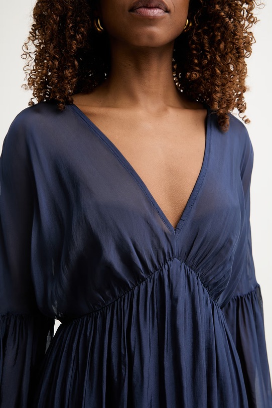 Haveone rochie cu mătase ACH.Q016 bleumarin