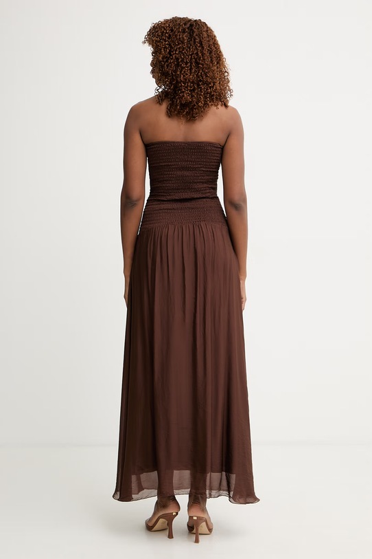 Odzież Haveone sukienka z jedwabiem ACH.Q014 brązowy