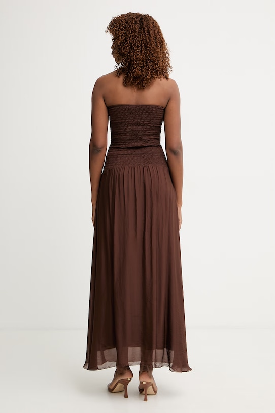 Odzież Haveone sukienka z jedwabiem ACH.Q014 brązowy