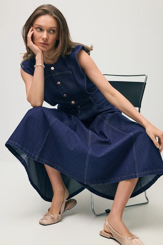 BIZUU obleka denim AIDEN AIDEN.NIEBIESKI