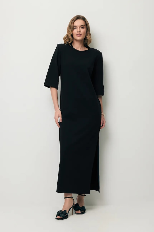 BIZUU rochie din bumbac cu elastan JULISSA negru JULISSA.CZARNY