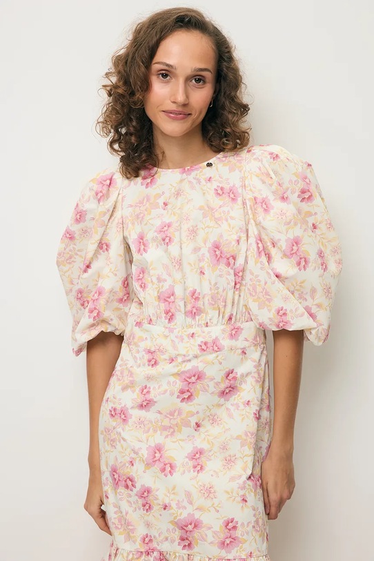 BIZUU καλοκαιρινό βαμβάκι MOSELLE MOSELLE.KREMOWY ροζ