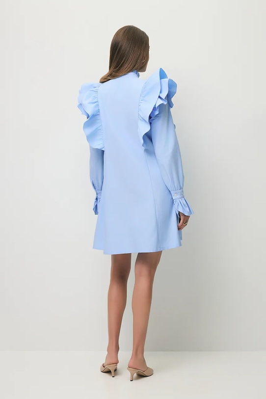 BIZUU rochie de vară cu bumbac SANN SANN.BLEKITNY albastru SS26