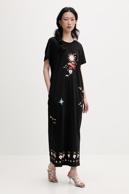 Never Fully Dressed sukienka bawełniana NFDDR3354 czarny SS26