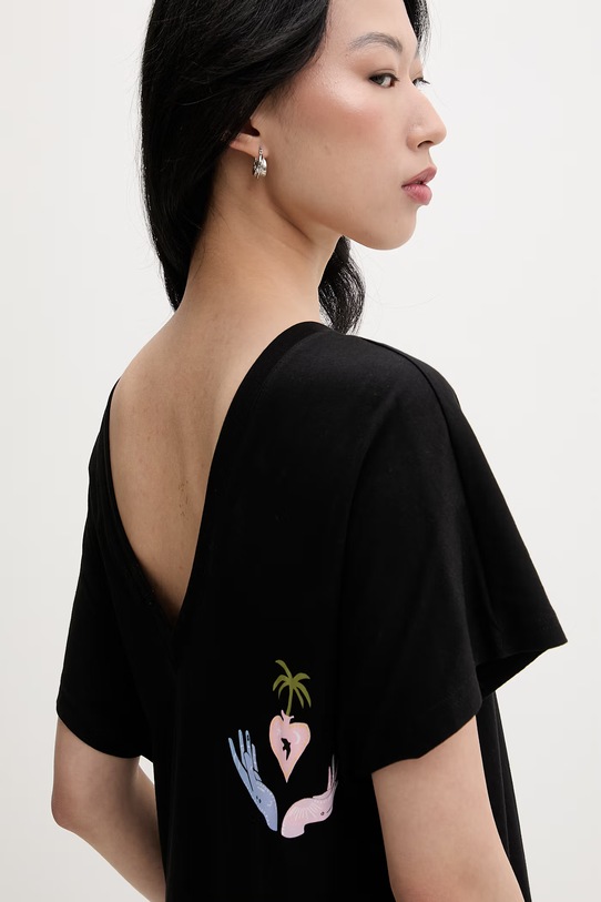 Never Fully Dressed sukienka bawełniana czarny NFDDR3354