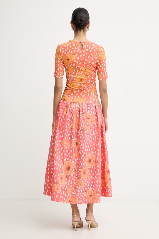 Odzież Never Fully Dressed sukienka letnia bawełniana z elastanem NFDDR3405 pomarańczowy