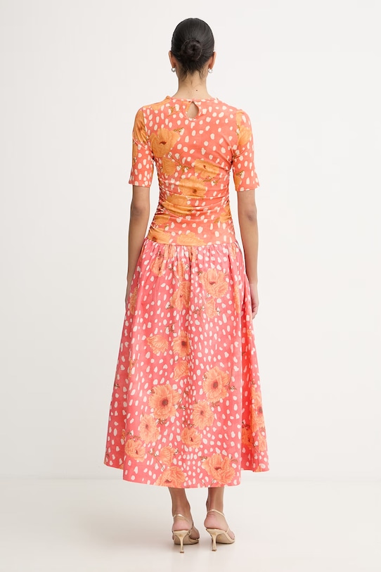 Odzież Never Fully Dressed sukienka letnia bawełniana z elastanem NFDDR3405 pomarańczowy