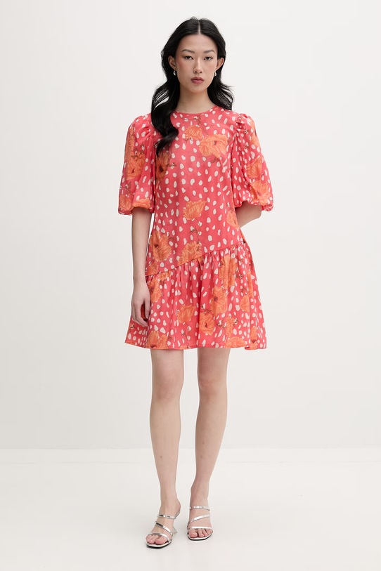 Never Fully Dressed sukienka letnia z wiskozy NFDDR3409 różowy SS26