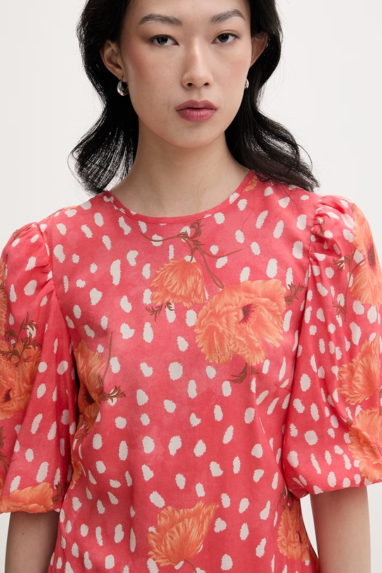 Never Fully Dressed sukienka letnia z wiskozy różowy NFDDR3409