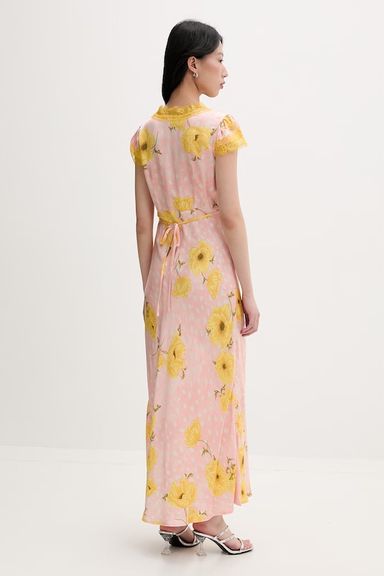 Odzież Never Fully Dressed sukienka z wiskozy NFDDR3452 różowy