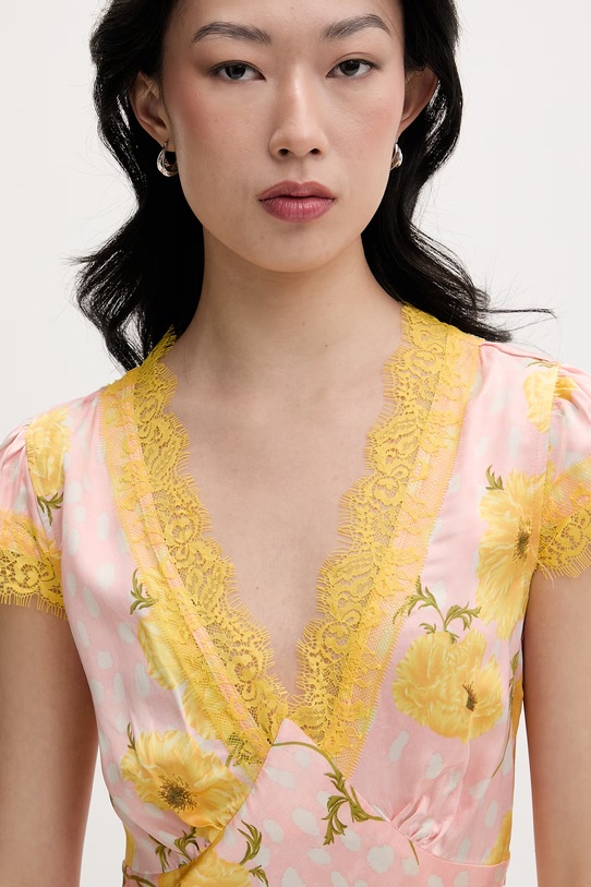 Never Fully Dressed sukienka z wiskozy różowy NFDDR3452