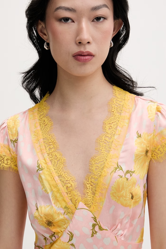 Never Fully Dressed sukienka z wiskozy różowy NFDDR3452