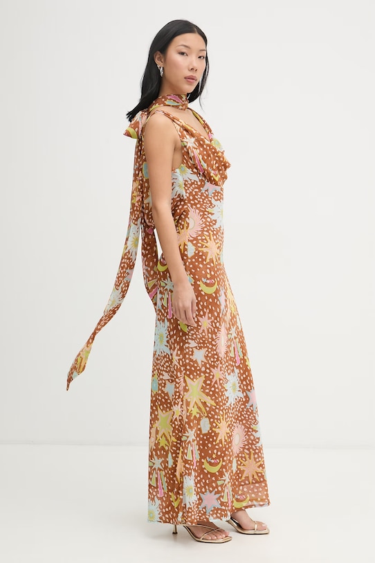 Never Fully Dressed sukienka letnia NFDDR3392 brązowy SS26