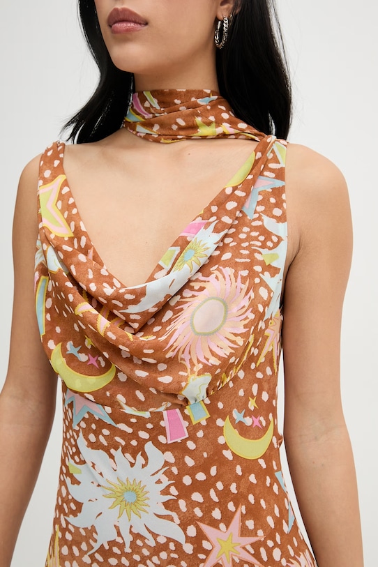 Never Fully Dressed sukienka letnia NFDDR3392 brązowy