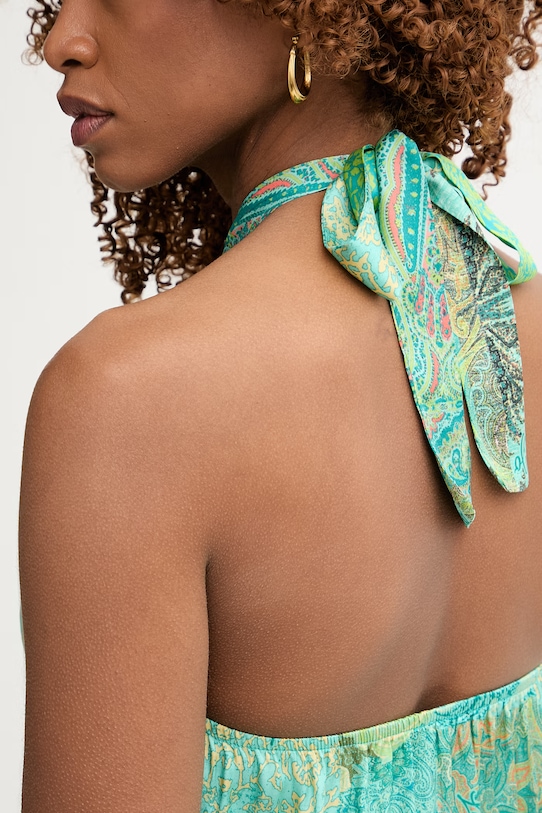 Liu Jo sukienka letnia z wiskozy VA6070.TS124 turkusowy