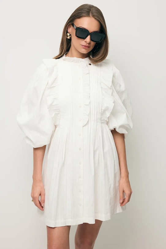 Odzież BIZUU sukienka bawełniana SULLY SULLY.BIALY biały