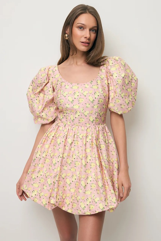 BIZUU šaty bavlnené MOSY ružová MOSY.ROZOWY