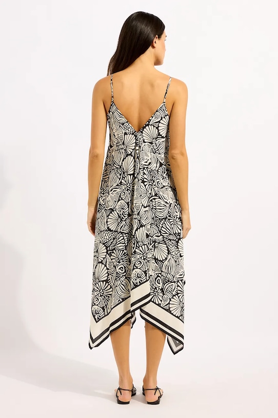 Seafolly šaty z viskózy Scarf Dress 55763.DR černá SS26