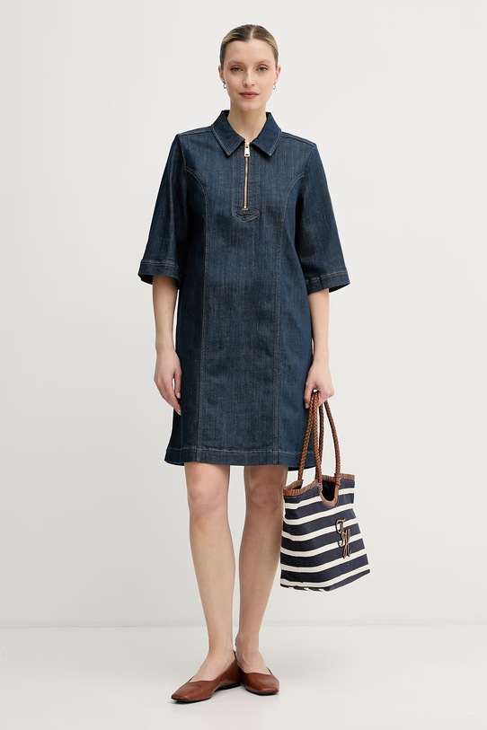 Mos Mosh rochie din denim Abigail 168970 bleumarin SS26