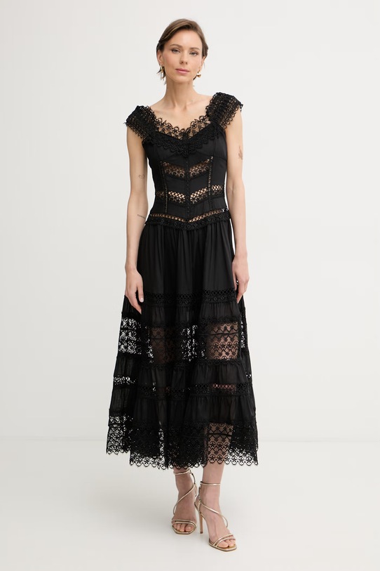 Charo Ruiz Ibiza сукня з гострим вирізом з бавовною Amaira чорний 261623