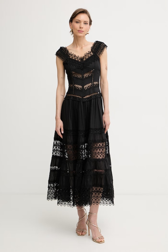 Charo Ruiz Ibiza сукня з гострим вирізом з бавовною Amaira чорний 261623