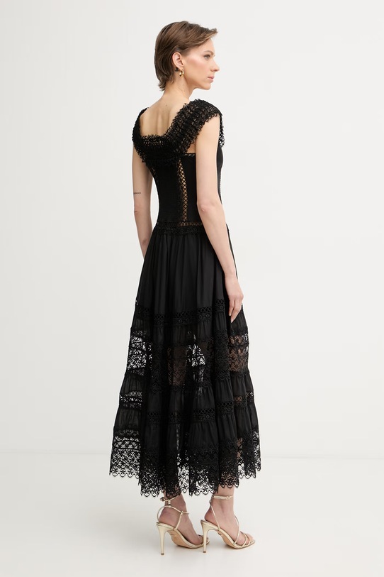 Одяг Charo Ruiz Ibiza сукня з гострим вирізом з бавовною Amaira 261623 чорний