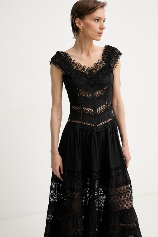 Charo Ruiz Ibiza сукня з гострим вирізом з бавовною Amaira чорний 261623